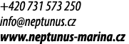 +420 731 573 250 info@neptunus.cz www.neptunus marina.cz