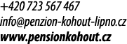 +420 723 567 467 info@penzion kohout lipno.cz www.pensionkohout.cz