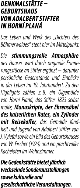 Denkmalst tte – Geburtshaus von Adalbert Stifter in Horn Plan  Das Leben und Werk des „Dichters des B hmerwaldes“ st...