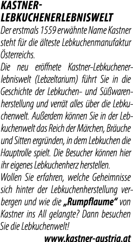 KASTNER LEBKUCHENERLEBNISWELT Der erstmals 1559 erw hnte Name Kastner steht f r die lteste Lebkuchenmanufaktur  ster...
