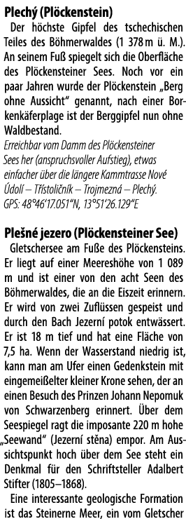 Plech (Pl ckenstein) Der h chste Gipfel des tschechischen Teiles des B hmerwaldes (1 378 m  . M.). An seinem Fu  spi...